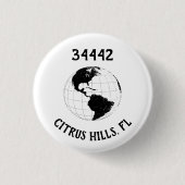 City Staat Zip Code Globe Weltkarte Button (Vorderseite)