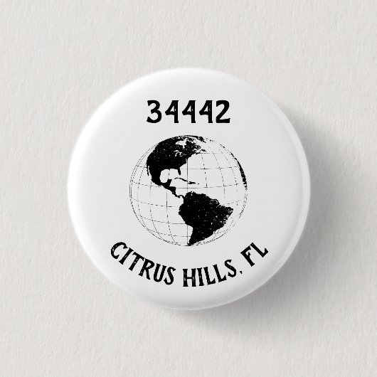 City Staat Zip Code Globe Weltkarte Button (Vorderseite)