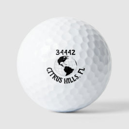 City Staat Zip Code Globe Weltkarte Golfball