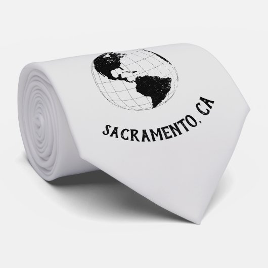 City Staat Zip Code Globe Weltkarte Krawatte (Gerollt)