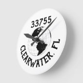 City Staat Zip Code Globe Weltkarte Runde Wanduhr (Winkel)