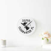 City Staat Zip Code Globe Weltkarte Runde Wanduhr (Zuhause)