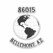 City Staat Zip Code Globe World Map Aufkleber (Vorderseite)