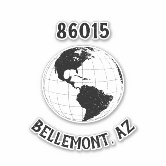 City Staat Zip Code Globe World Map Aufkleber (Vorderseite)