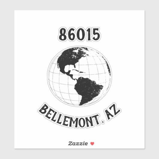 City Staat Zip Code Globe World Map Aufkleber (Blatt)