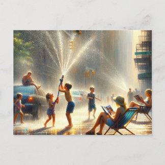 City Street im Sommer Postkarte