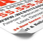 City Street Lights, Taxi Cab Firm Werbung Poster (Ecke)