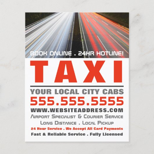 City Street Lights, Taxi Cab Firm with Price List Flyer (Vorne)