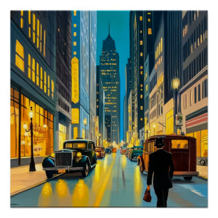 City Streets Magazin Illustration Poster