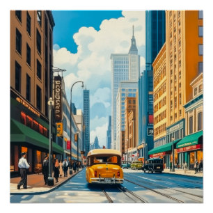 City Streets Magazin Illustration Poster