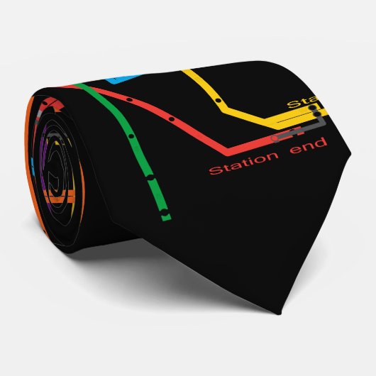 City subway map krawatte (Gerollt)