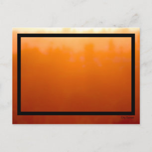 City Sunset Design Impressionist Abstrakt Orange Postkarte
