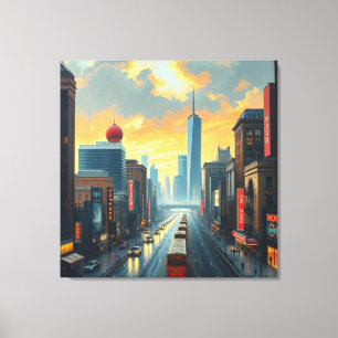 City Sunset Leinwanddruck