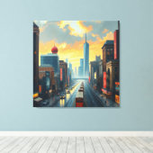 City Sunset Leinwanddruck (Insitu (Holzboden))