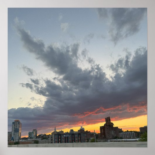 City Sunset mit Clouds Poster (Vorne)