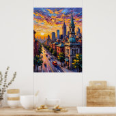 City Sunset Poster (Küche)