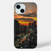 City Sunset Skyline Handy Case für iPhone (Rückseite)