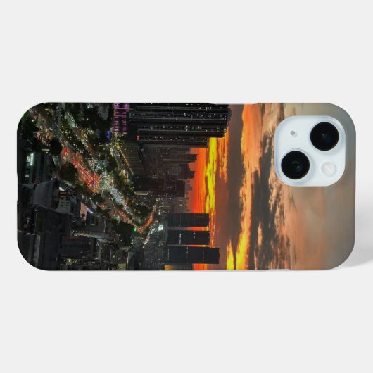 City Sunset Skyline Handy Case für iPhone (Rückseite (Horizontal))