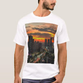 City Sunset Skyline T - Shirt (Vorderseite)