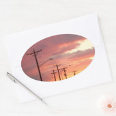 City Sunsets Ovaler Aufkleber (Umschlag)