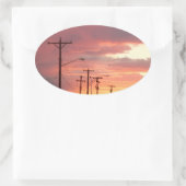 City Sunsets Ovaler Aufkleber (Tasche)