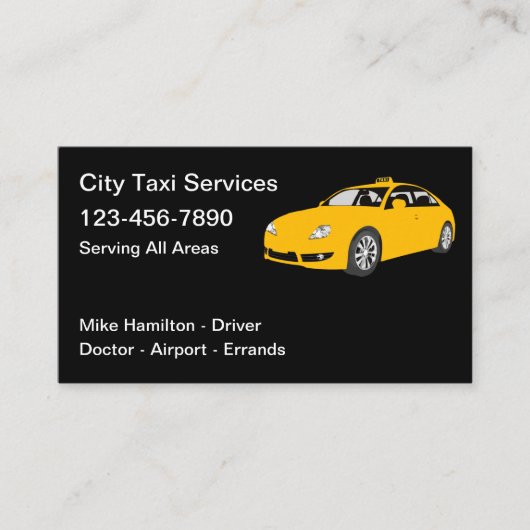 City Taxi Services Cab Driver Visitenkarte (Vorderseite)