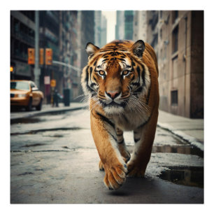 City Tiger Fotodruck