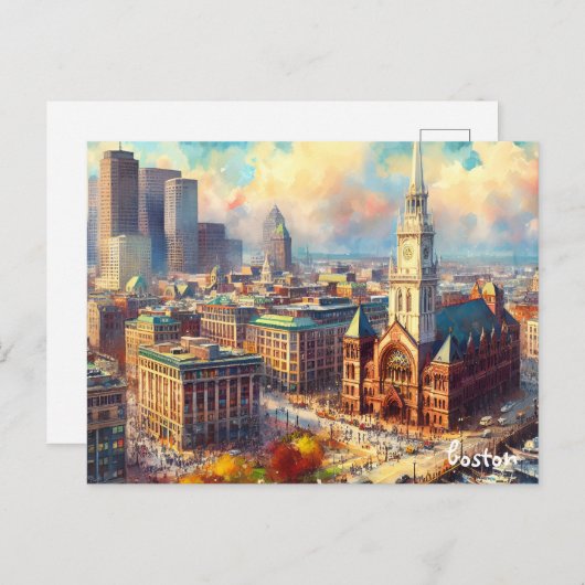 City Travel Vintag Boston Postkarten kaufen (Vorne/Hinten)