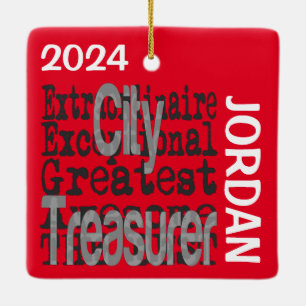 City Treasurer Extraordinaire CUSTOM Keramikornament