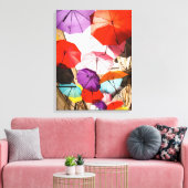 City Umbrellas Wrapped Canvas Leinwanddruck (Insitu (Wohnzimmer))