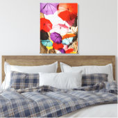 City Umbrellas Wrapped Canvas Leinwanddruck (Insitu (Schlafzimmer))