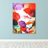 City Umbrellas Wrapped Canvas Leinwanddruck (Insitu (Holzboden))