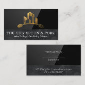City Utensils Gold Logo | Schwarzer Glanz Visitenkarte (Vorne/Hinten)