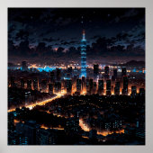 City view at night poster (Vorne)