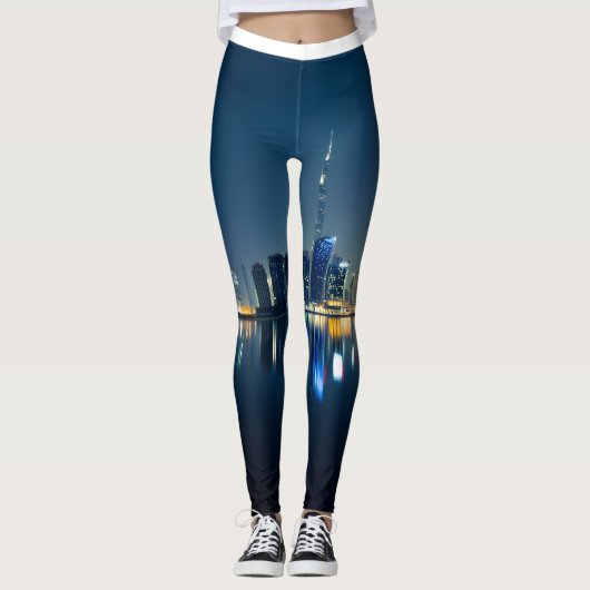 City View Skyline Print Leggings (Vorderseite)