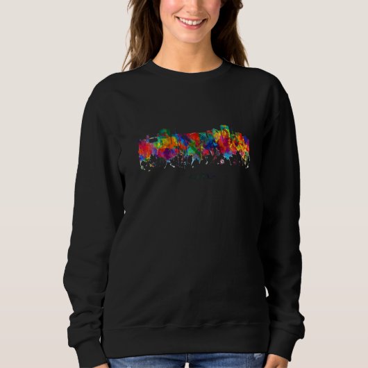 City Watercolor Skyline Home State Souvenir athens Sweatshirt (Vorderseite)