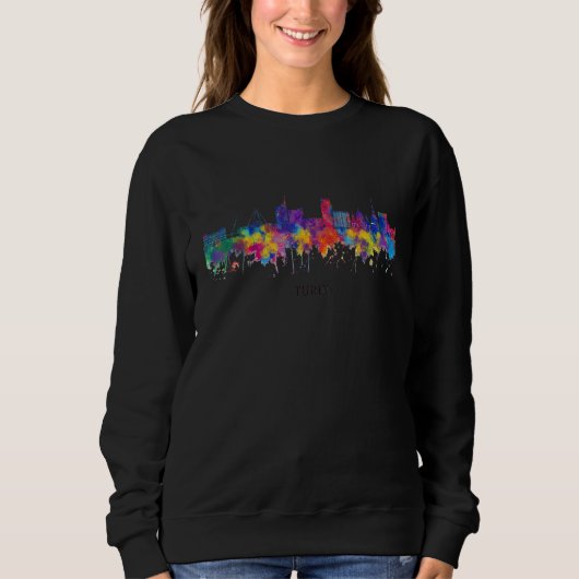 City Watercolor Skyline Home State Souvenir Turin Sweatshirt (Vorderseite)