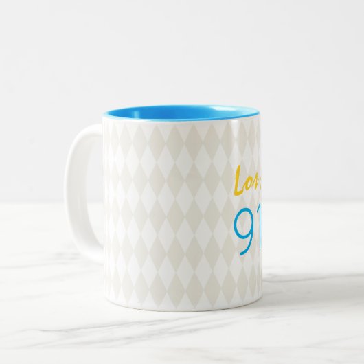 City Zip Code Verschieben Black Beige White Coffee Zweifarbige Tasse (Vorderseite Links)