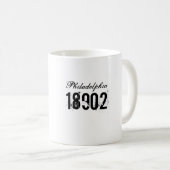 City Zip Code Verschieben Geschenk Schwarz-weiße K Kaffeetasse (VorderseiteRechts)