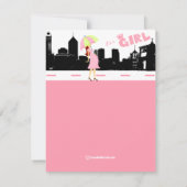 Cityscape Baby Girl Dusche Einladung (Rückseite)