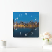 Cityscape Clock Quadratische Wanduhr (Zuhause)