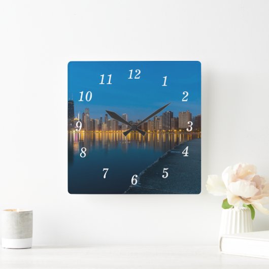 Cityscape Clock Quadratische Wanduhr (Zuhause)