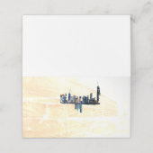 Cityscape London Mainted Landscape Wedding Platzkarte (Außenseite Aufgefaltet)