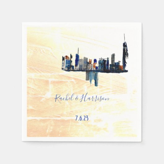 Cityscape London Mainted Landscape Wedding Serviette (Vorderseite)