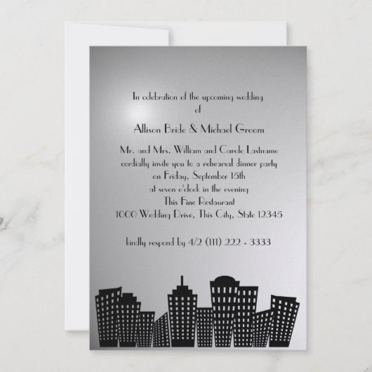 Cityscape Probe Dinner Einladung (Vorderseite)