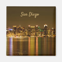 Cityscape Skyline Night California San Diego