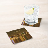 Cityscape Skyline Night California San Diego Rechteckiger Pappuntersetzer (Vor Ort)