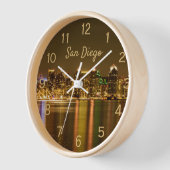 Cityscape Skyline Night California San Diego Uhr (Winkel)