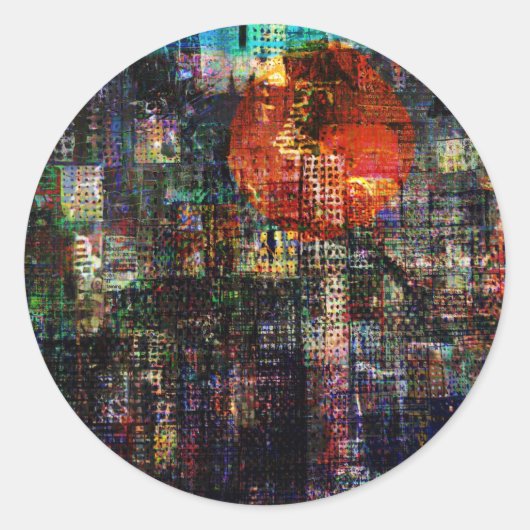 CitySun2 Runder Aufkleber (Vorderseite)