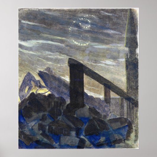 Ciurlionis - Sonne geht Krebs 1906 Poster (Vorne)